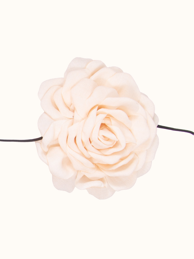 Ornamental choker necklace rose ecru image 1