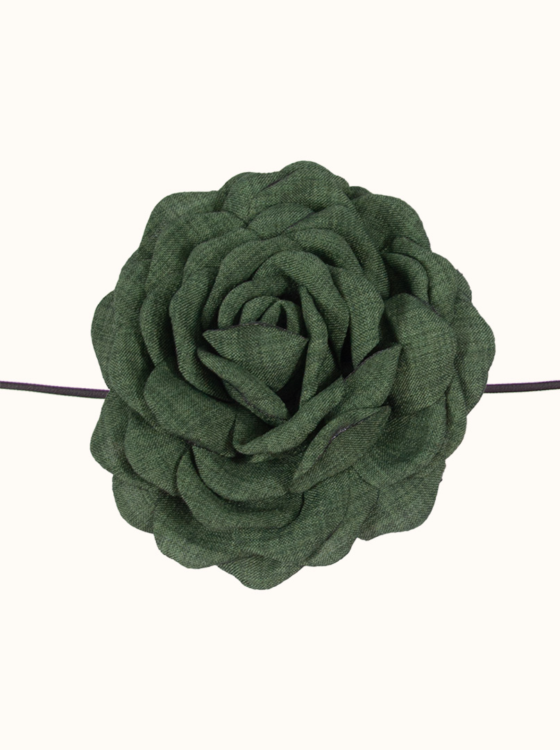 Ornamental choker necklace rose green image 1