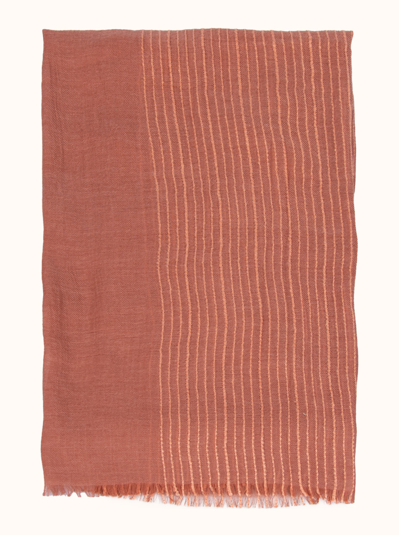 Lekki szal w pasy w kolorze burgundowym 90 x 190 cm zdjęcie 4