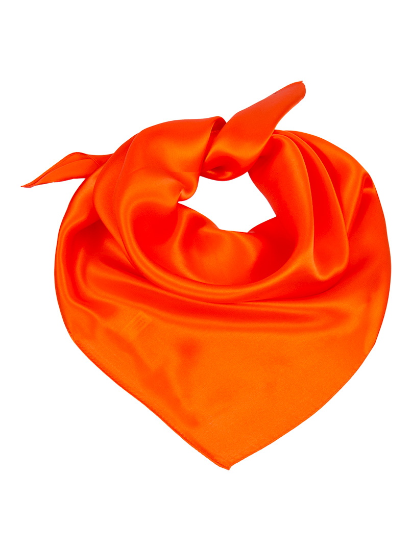 Small silk gavroche in orange color 53x53 cm image 3