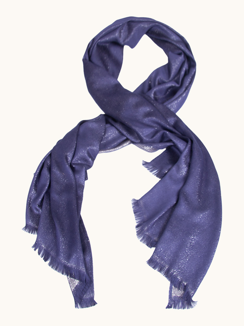 Navy blue formal shawl with shiny silver thread 70 cm x 180 cm image 1