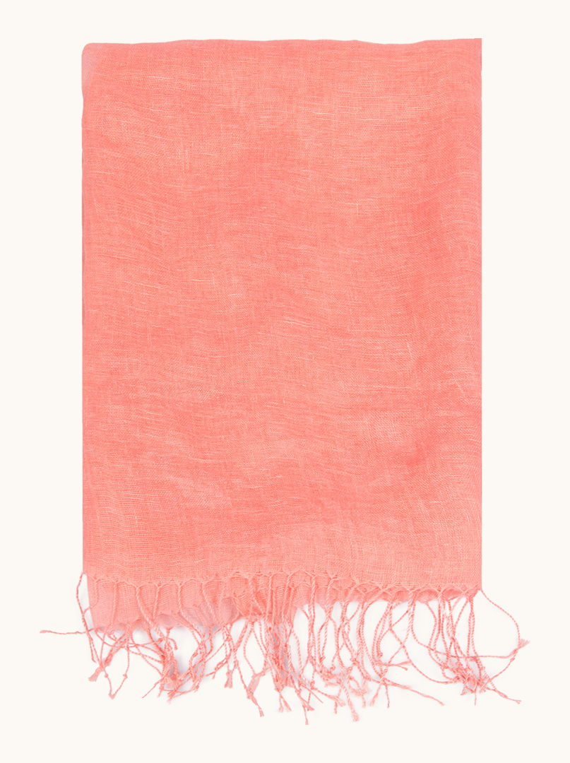 Scarf 100% linen in pink 65 x 200cm image 1