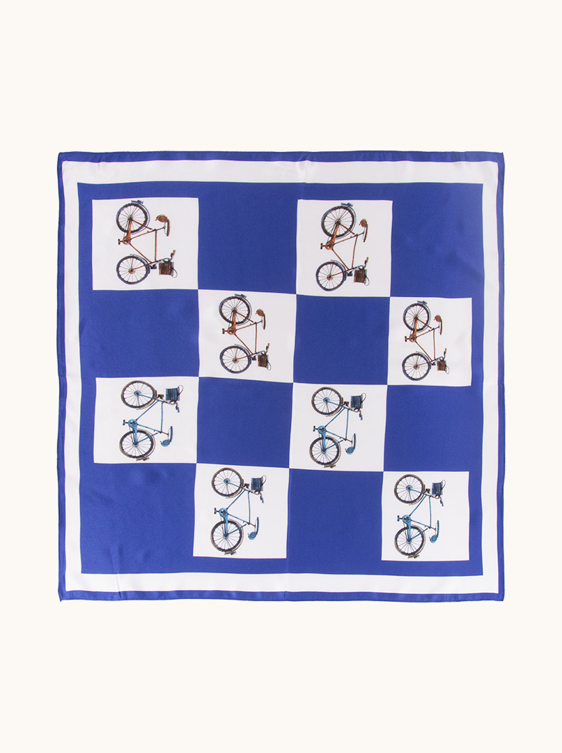 Silk scarf with bicycle motif image 2