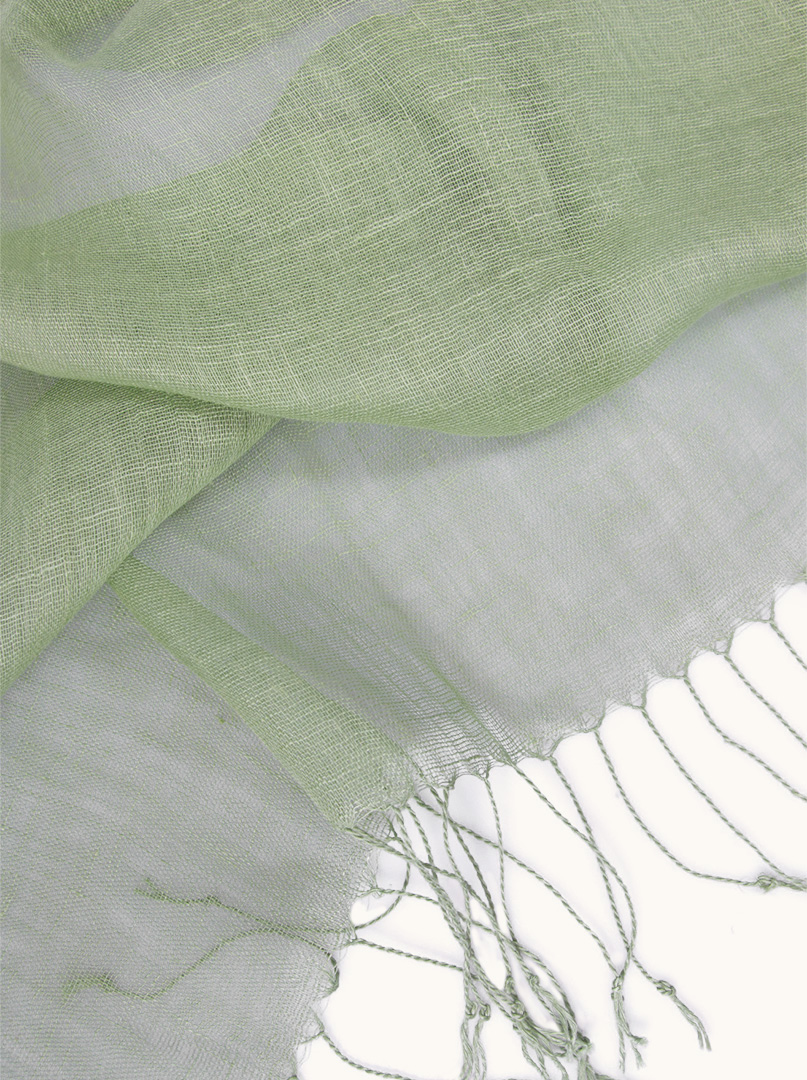 Scarf 100% linen in green 65 x 200cm image 2