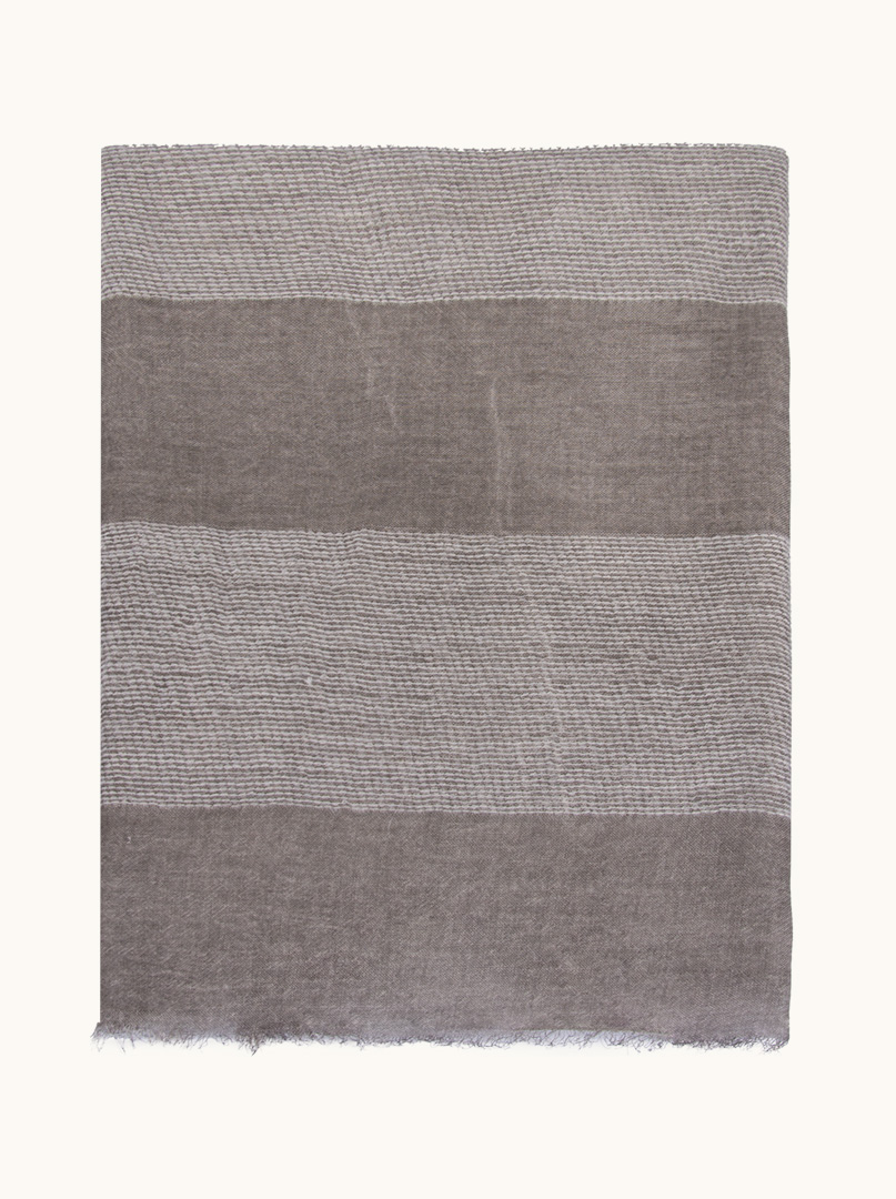 Gray striped scarf 90 cm x 210 cm image 2