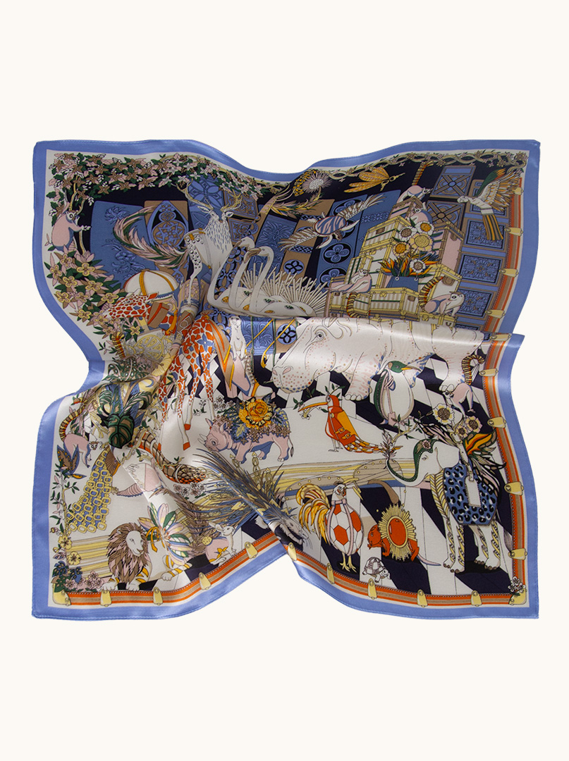 Silk gavroshka with animal motif 53x53 cm image 3