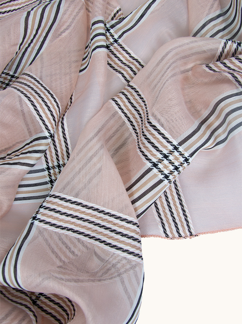 Pink checkered evening scarf 85 cm x 180 cm image 4