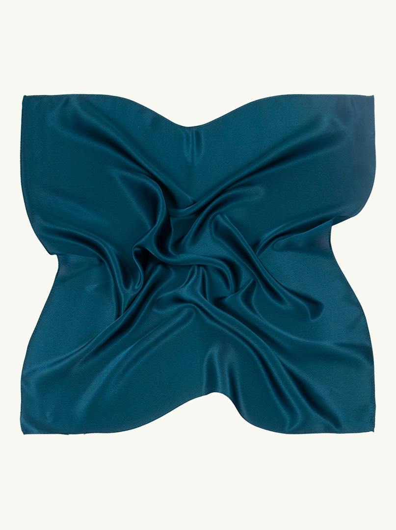 Small silk gavroche in azure color 53x53 cm image 2