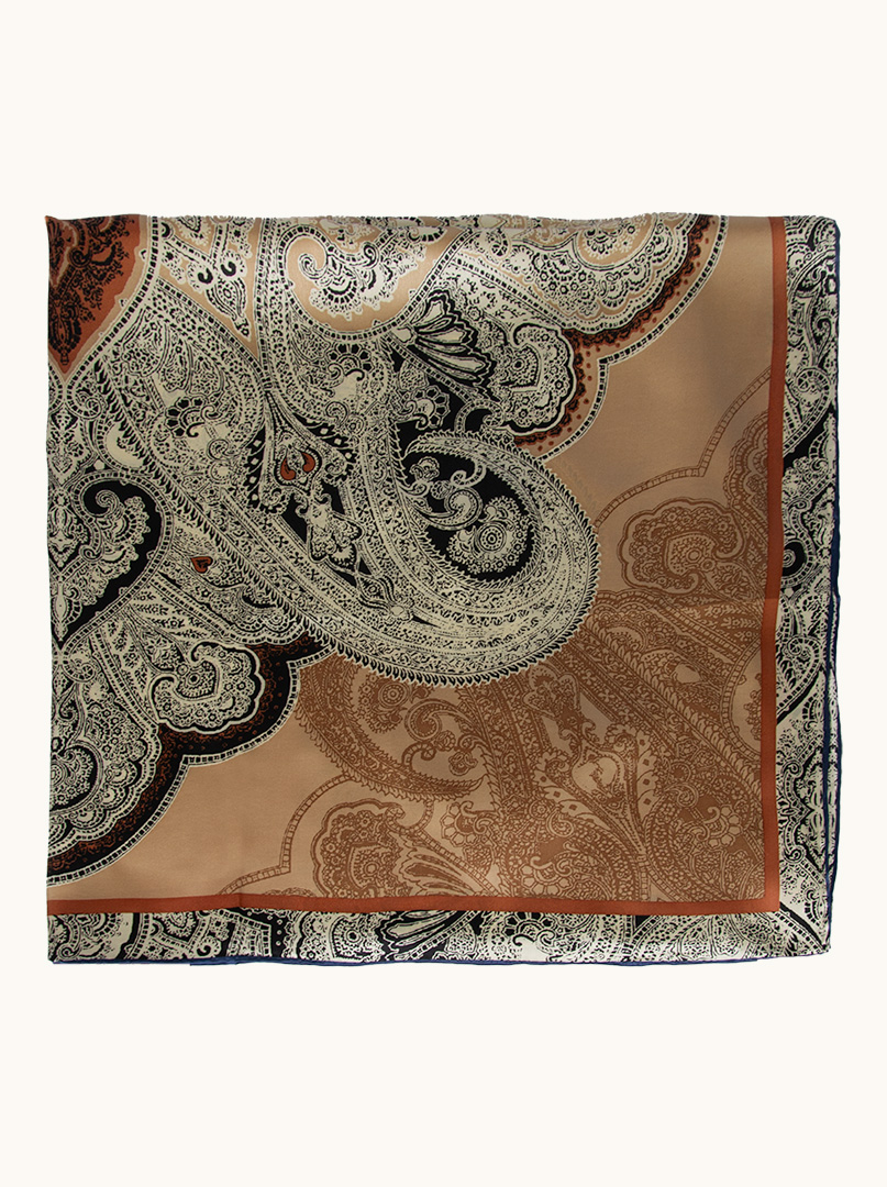 Large silk scarf in Turkish pattern 110cm x 110cm image 2