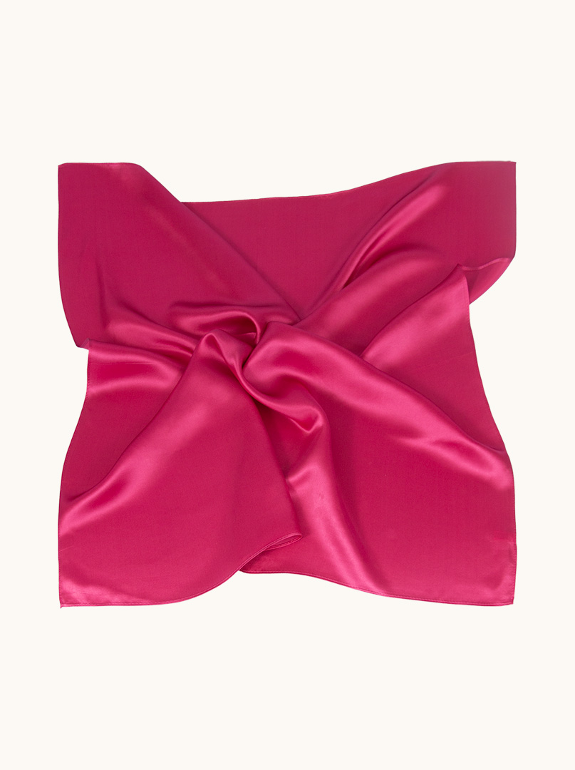 Raspberry silk scarf 70 cm x 70 cm image 3