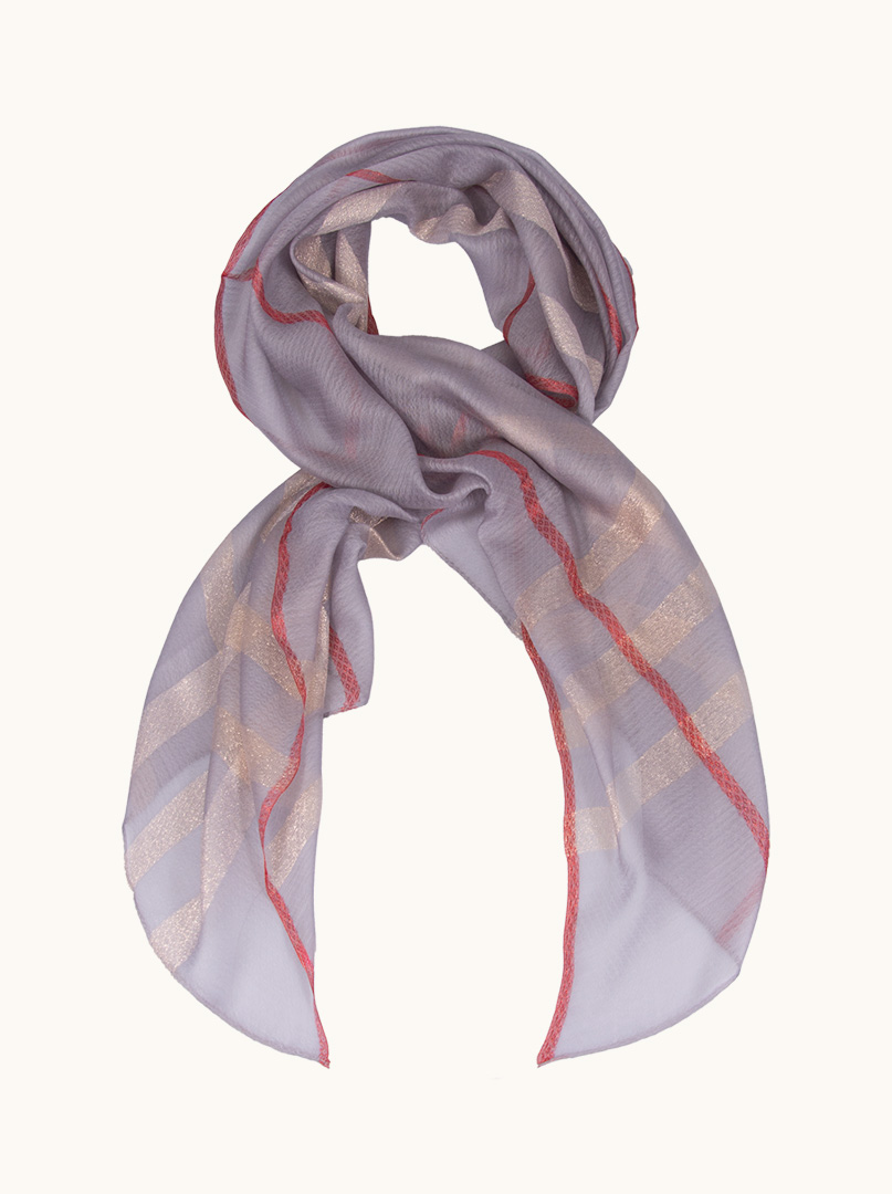 Grey checkered formal scarf 65 cm x 185 cm image 1