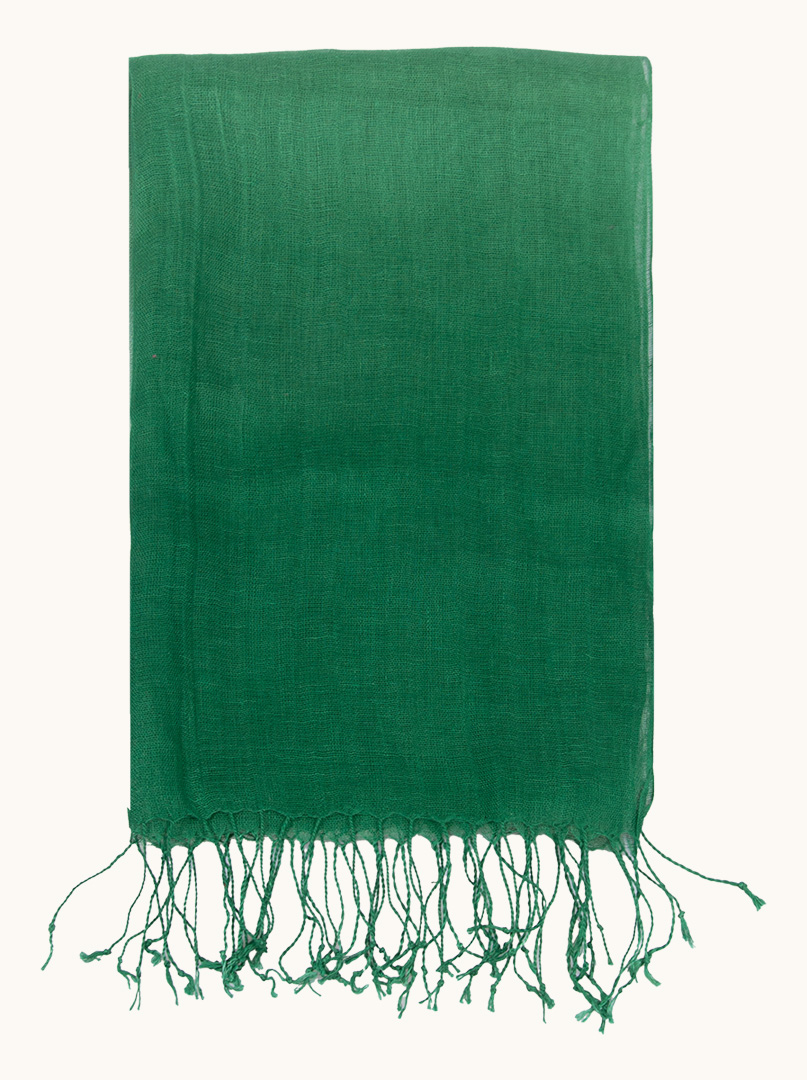 Scarf 100% linen shaded white-green 55 x 180 cm image 3