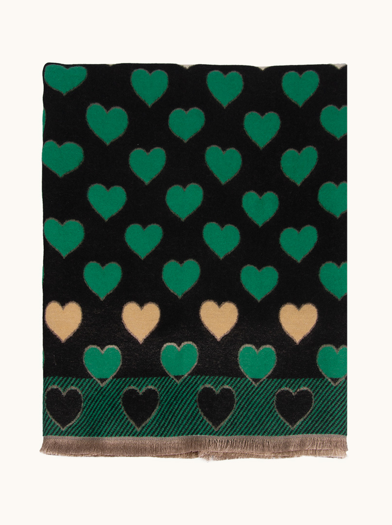 Warm scarf with hearts 65 x 190 cm image 1