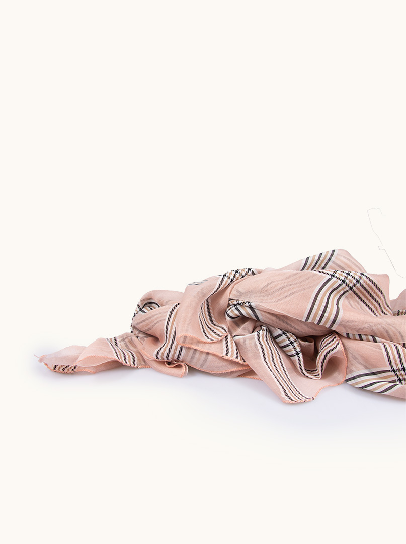 Pink checkered evening scarf 85 cm x 180 cm image 3