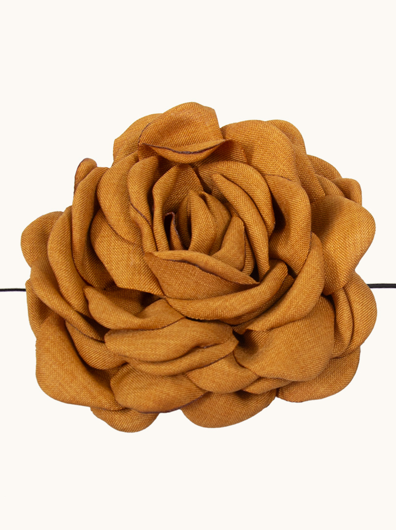 Decorative choker necklace mustard rose image 1