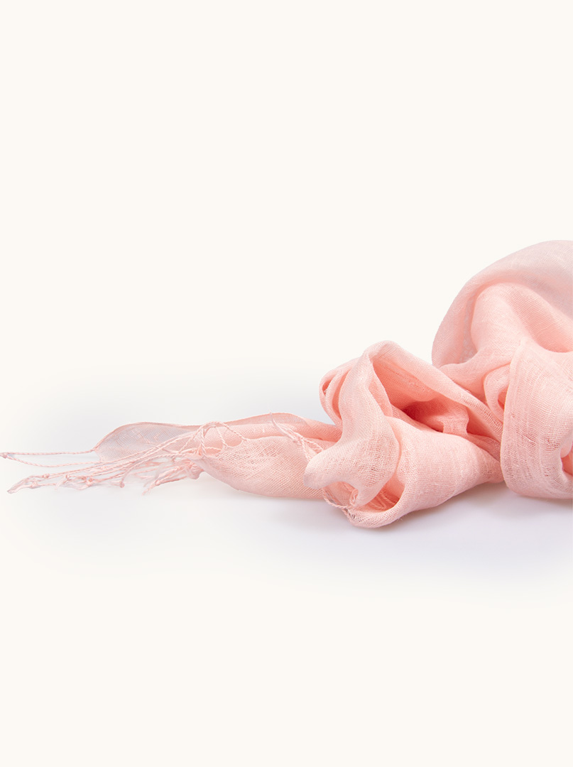 Scarf 100% linen in light pink 65 x 200cm image 3
