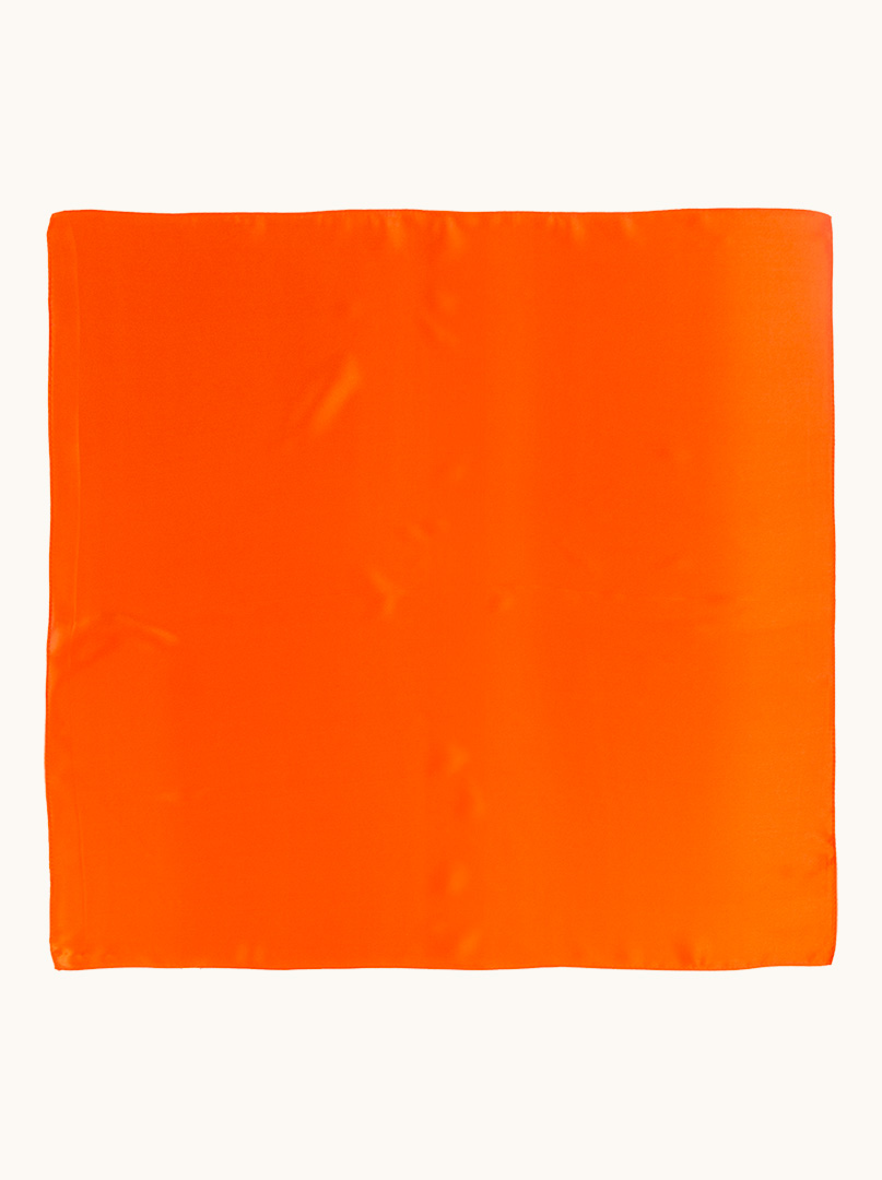 Small silk gavroche in orange color 53x53 cm image 4