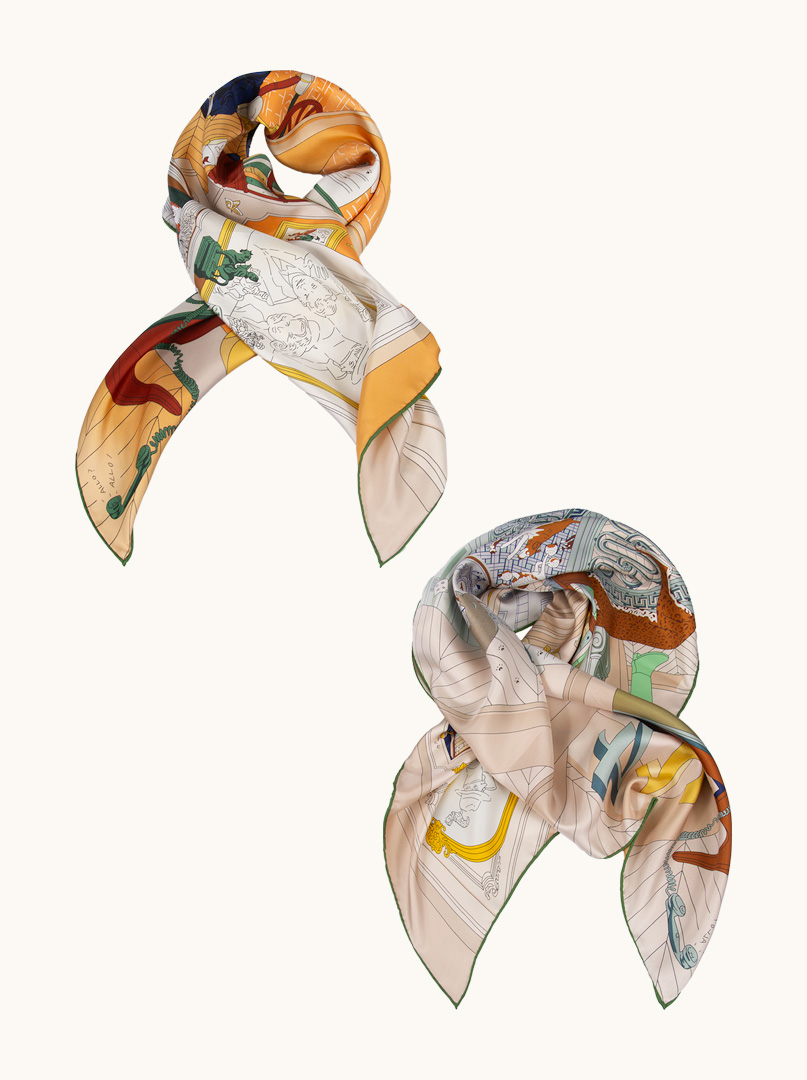 Thick silk scarf hand hemmed 90 cm x 90 cm image 1