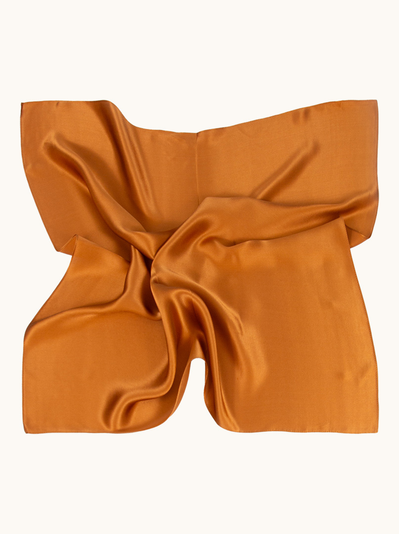 Copper colored silk scarf 70 cm x 70 cm image 4