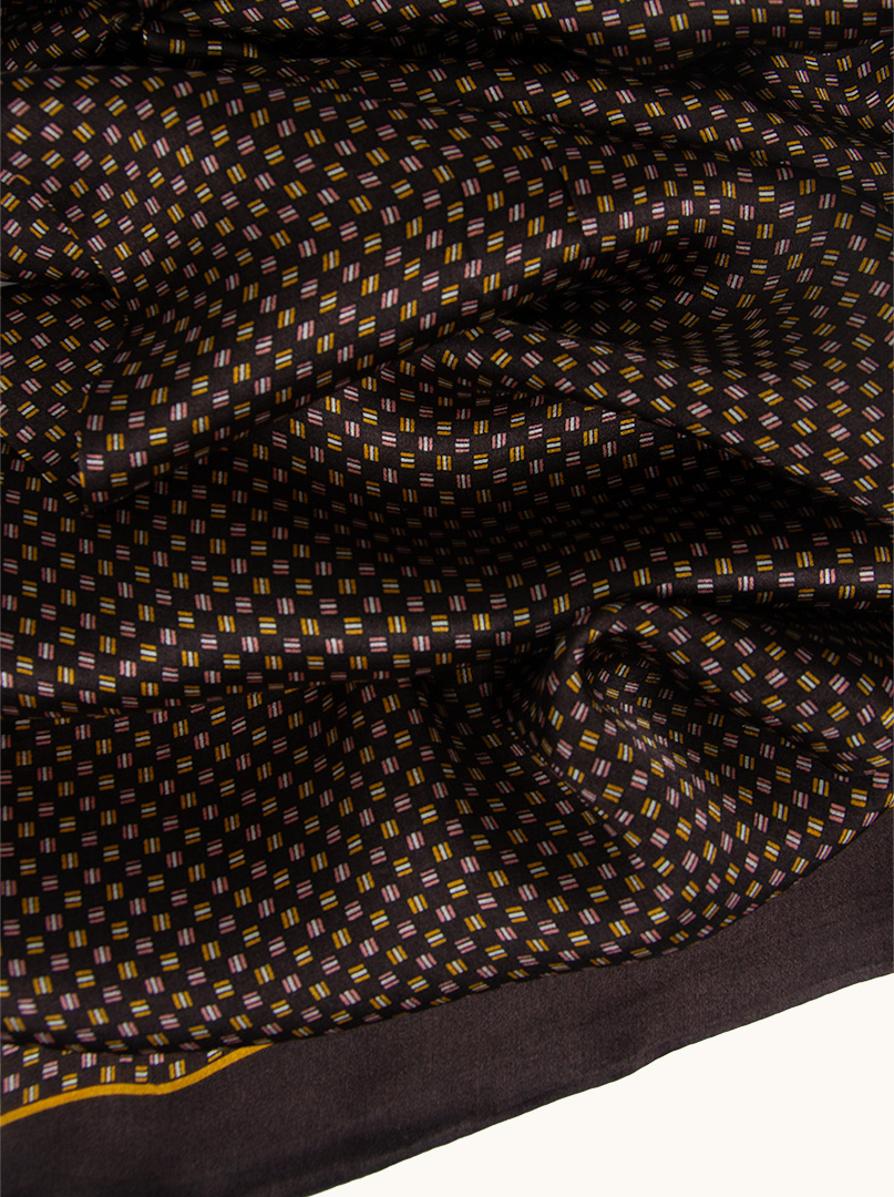 Exclusive men's brown silk scarf 25 cm x 160 cm image 3