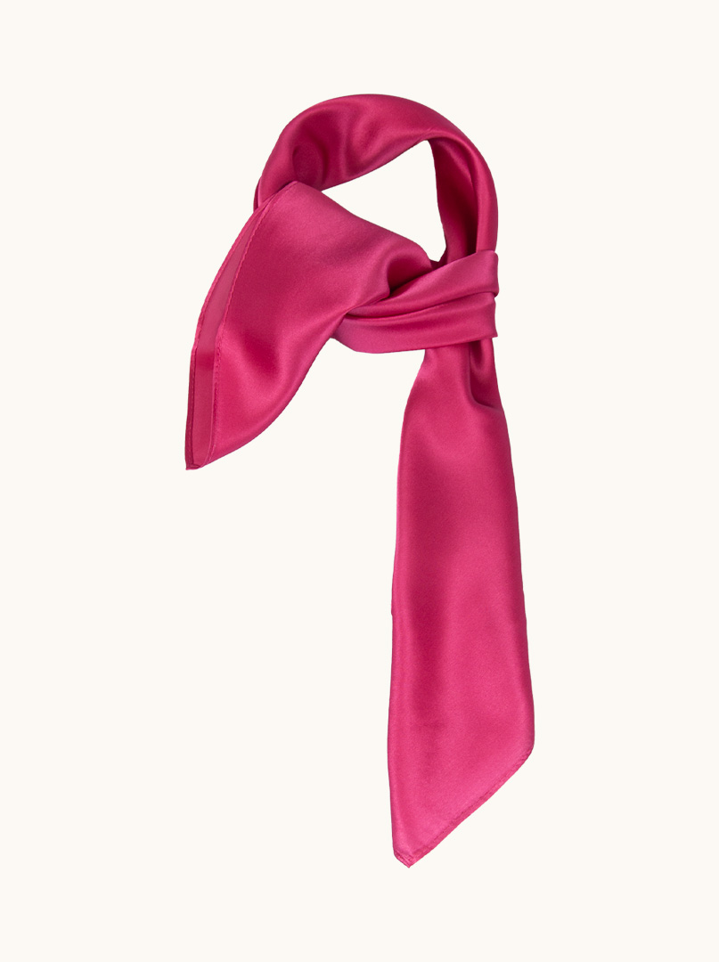 Raspberry silk scarf 70 cm x 70 cm image 1