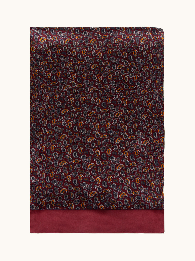 Exclusive men's silk shawl in paisleye double stitched 25 cm x 160 cm image 2