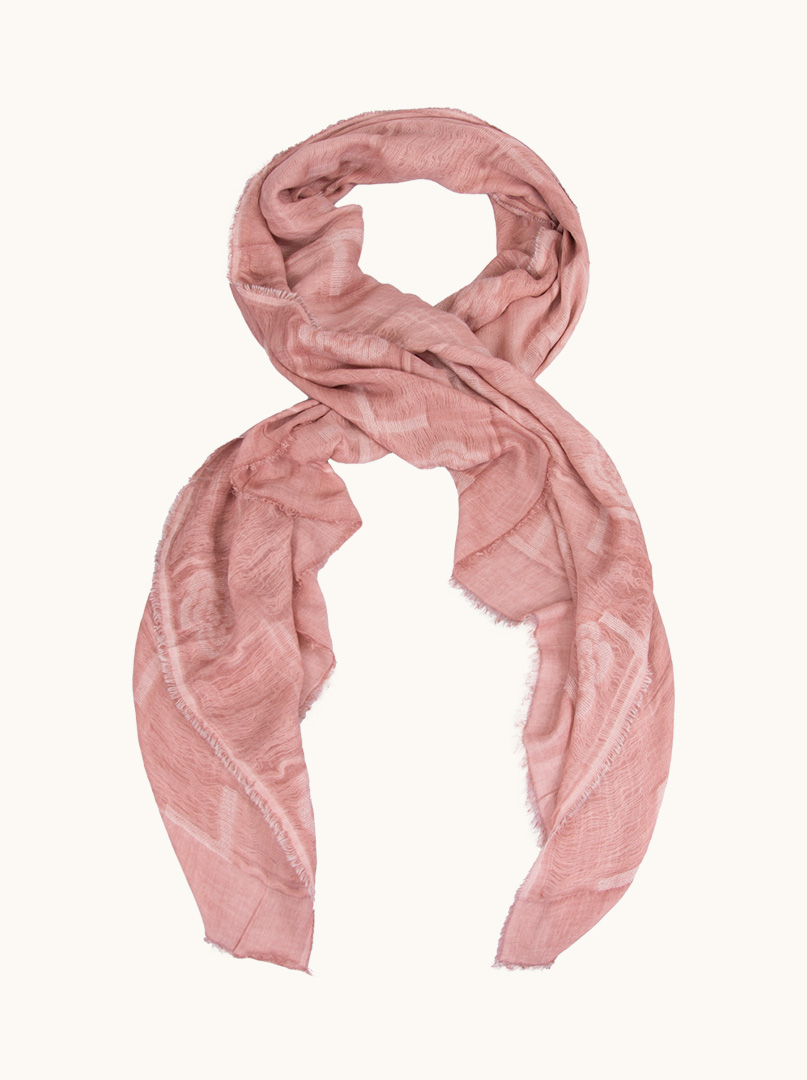 Pink floral scarf 90 cm x 210 cm image 1