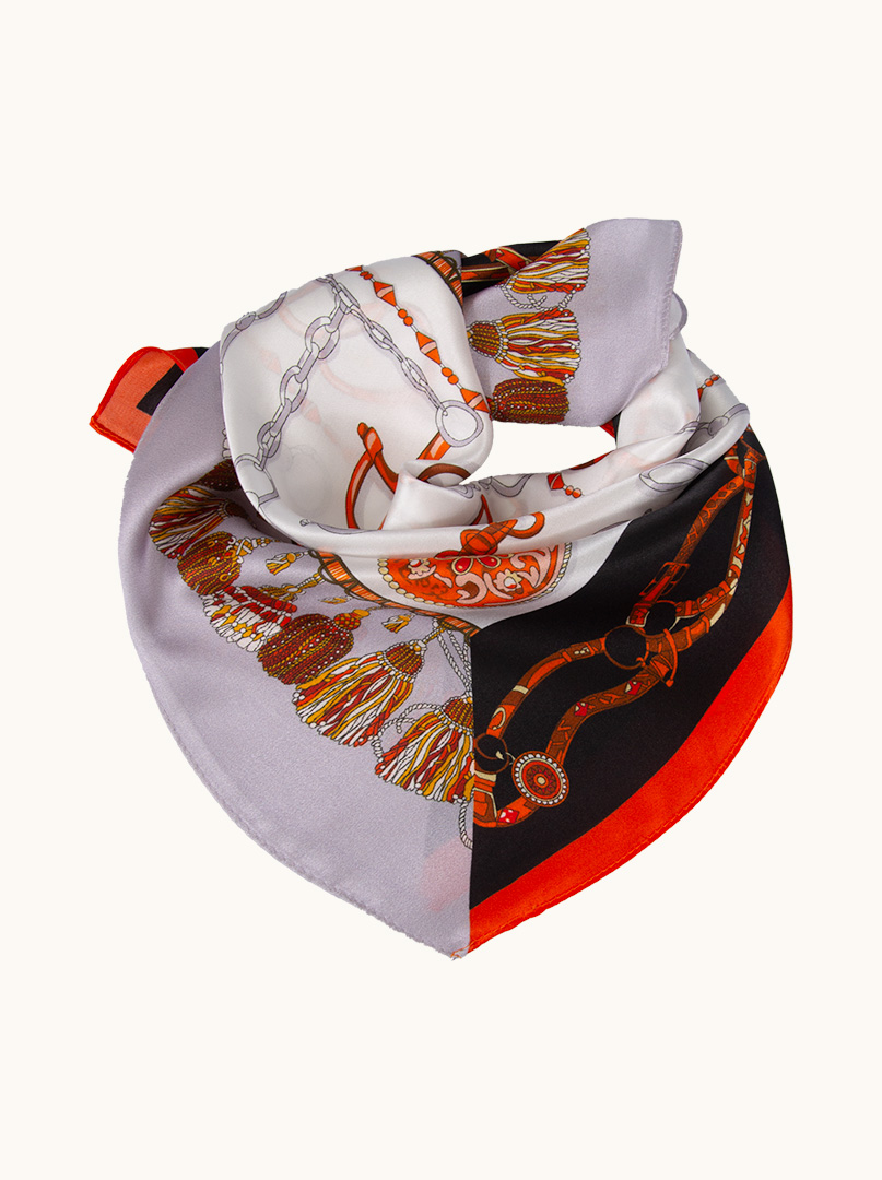 Silk gavroche with chain motif 53x53 cm image 1