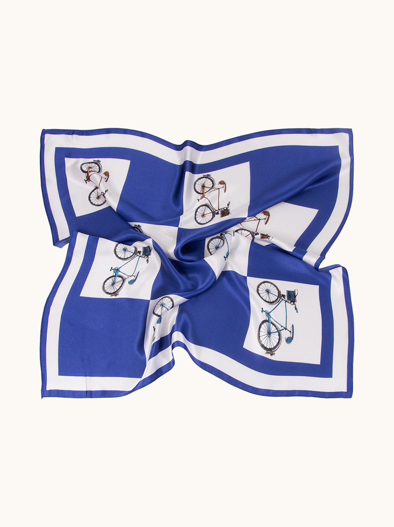 Silk scarf with bicycle motif image 3