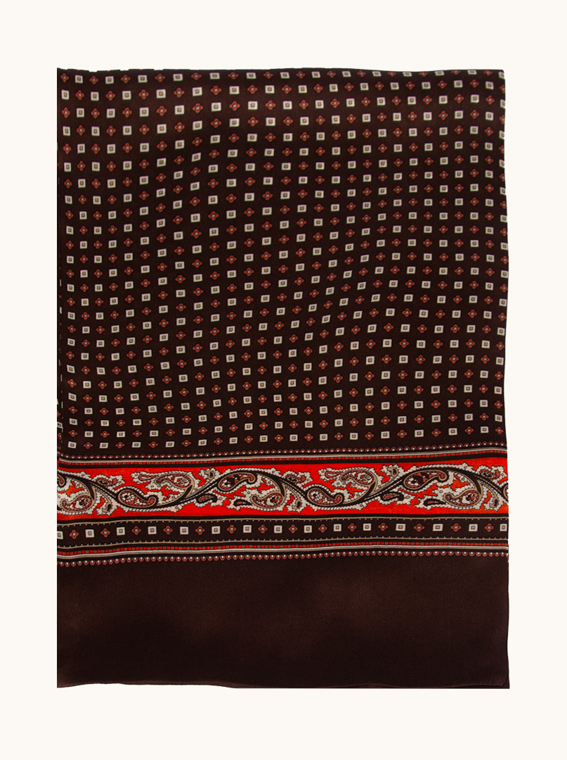 Exclusive men's  brown silk scarf double stitched 25 cm x 160 cm image 2