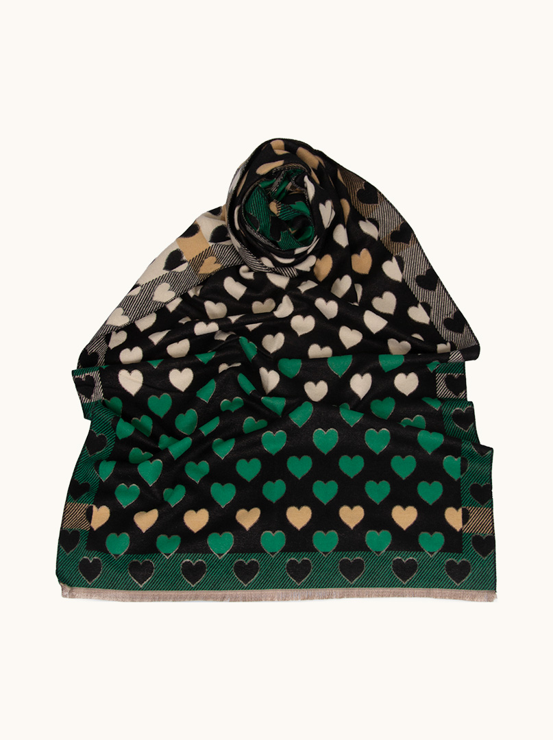 Warm scarf with hearts 65 x 190 cm image 3