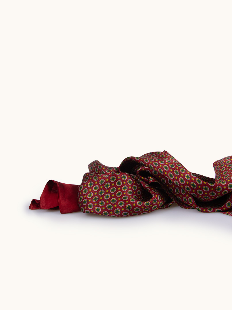 Exclusive men's  red colour silk scarf double stitched 25 cm x 160 cm image 3