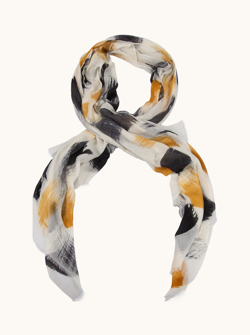 Scarf 100% wool with abstract pattern 95 cm x 210 cm PREMIUM image 3