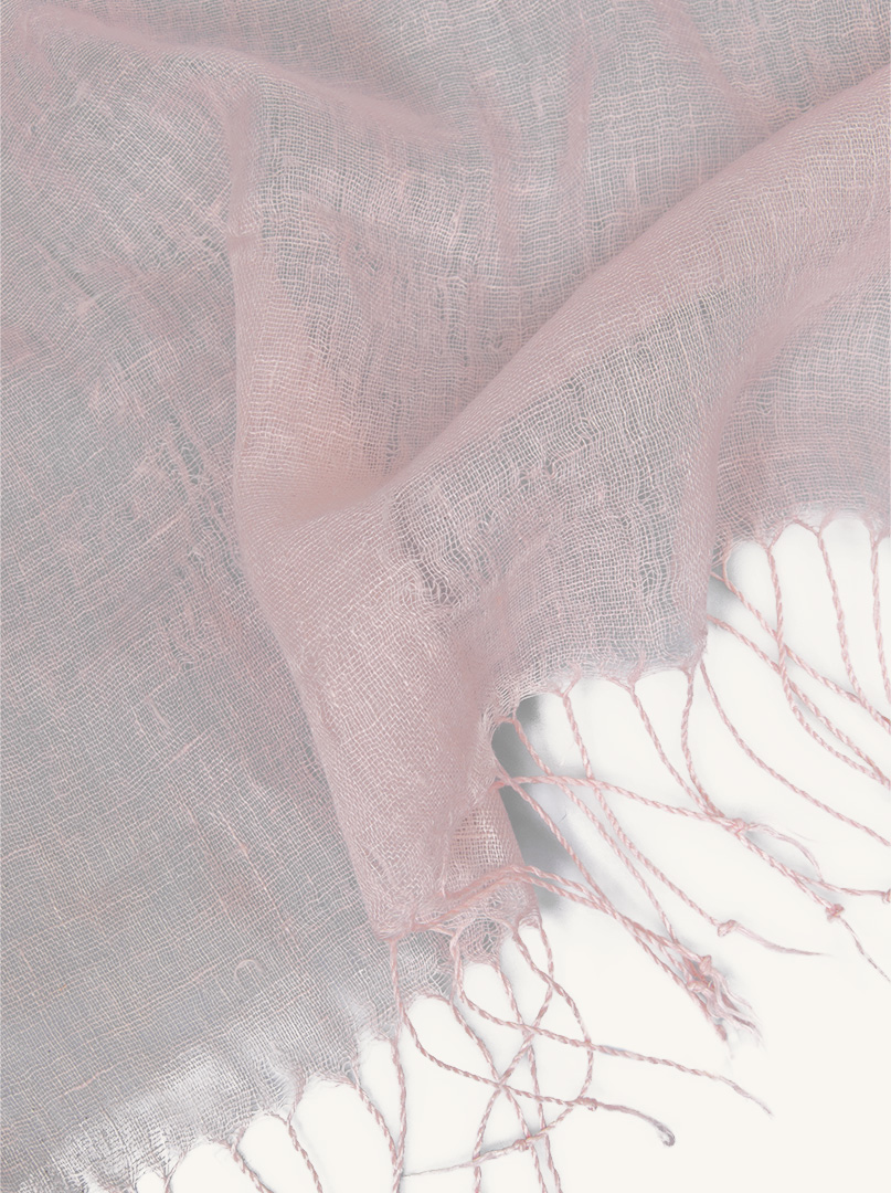 Scarf 100% linen in light pink 65 x 200cm image 4