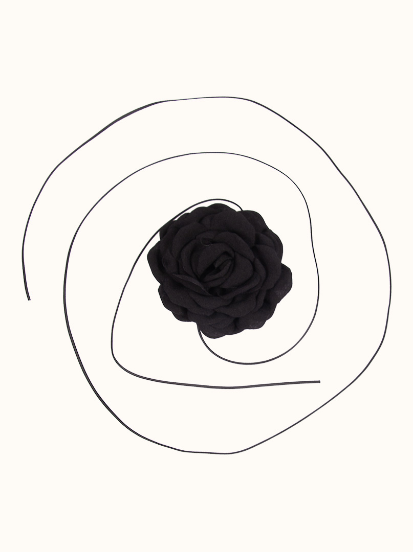 Ozdobny naszyjnik choker róża czarna zdjęcie 1