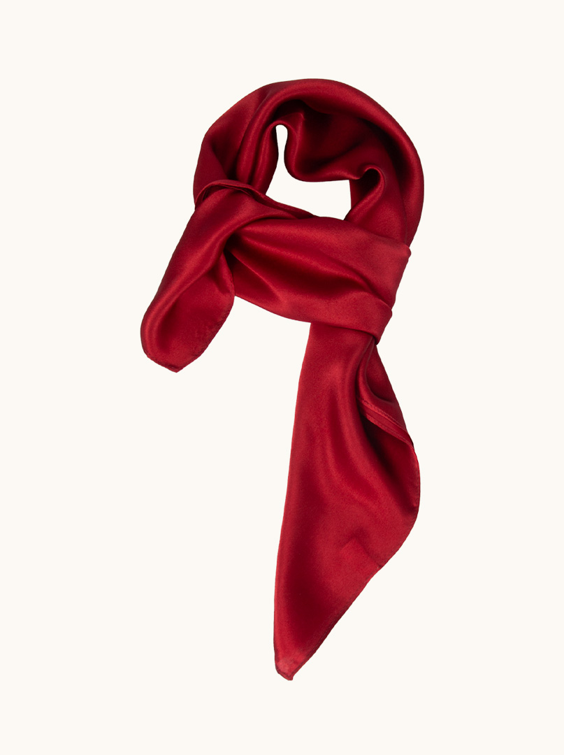 Maroon silk scarf 70 cm x 70 cm image 1