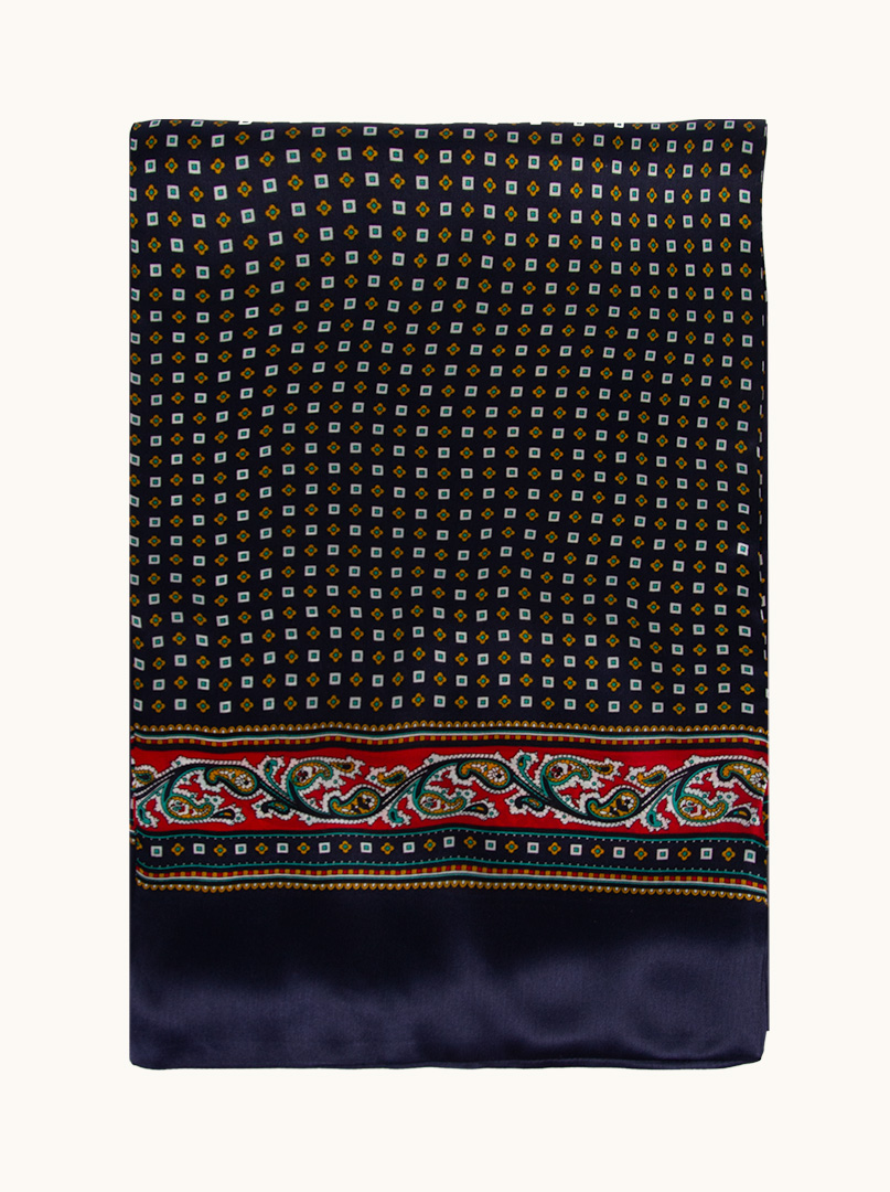 Exclusive men's silk scarf in squares double stitched 25 cm x 160 cm image 2