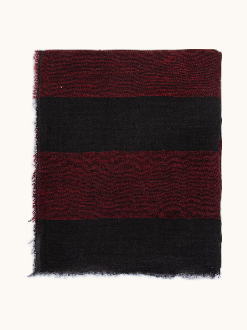 Maroon and black striped scarf 90 cm x 210 cm image 2