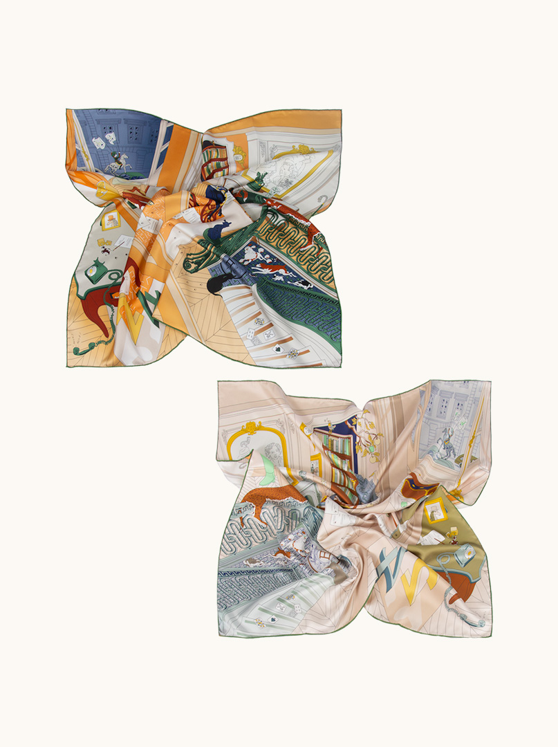 Thick silk scarf hand hemmed 90 cm x 90 cm image 2