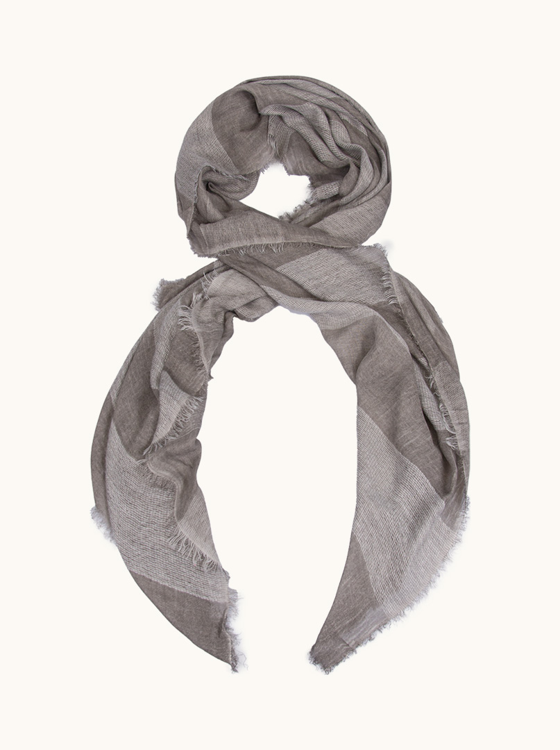 Gray striped scarf 90 cm x 210 cm image 1