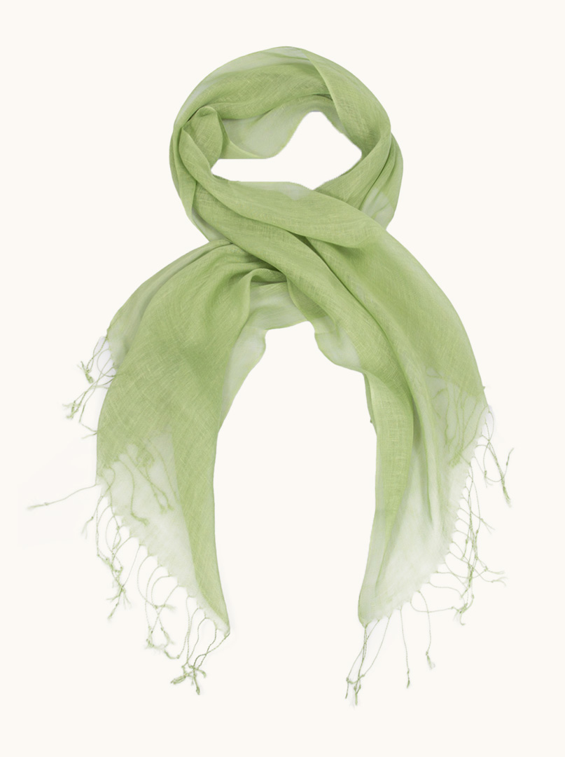 Scarf 100% linen in green 65 x 200cm image 1