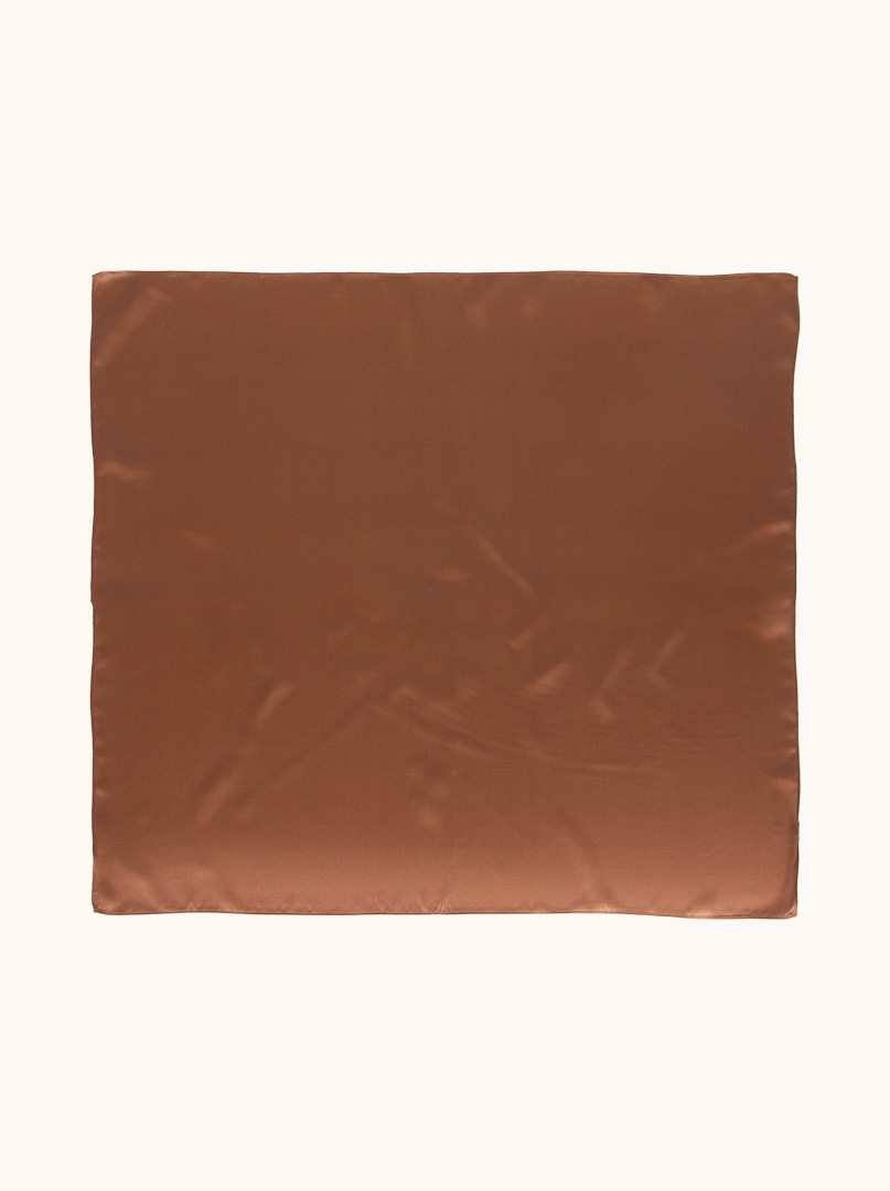 Apaszka z jedwabiu brązowa 70 cm x 70 cm zdjęcie 2