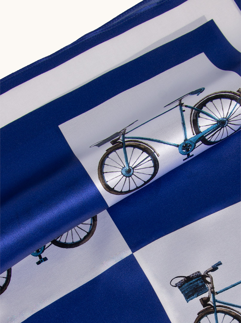 Silk scarf with bicycle motif image 4