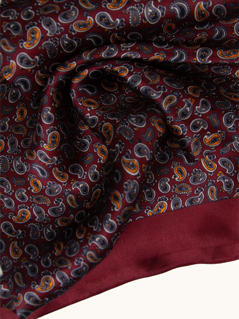 Exclusive men's silk shawl in paisleye double stitched 25 cm x 160 cm image 3