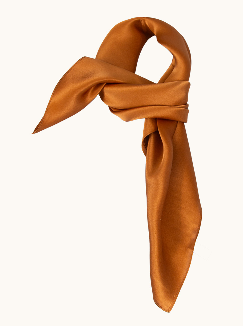 Copper colored silk scarf 70 cm x 70 cm image 2