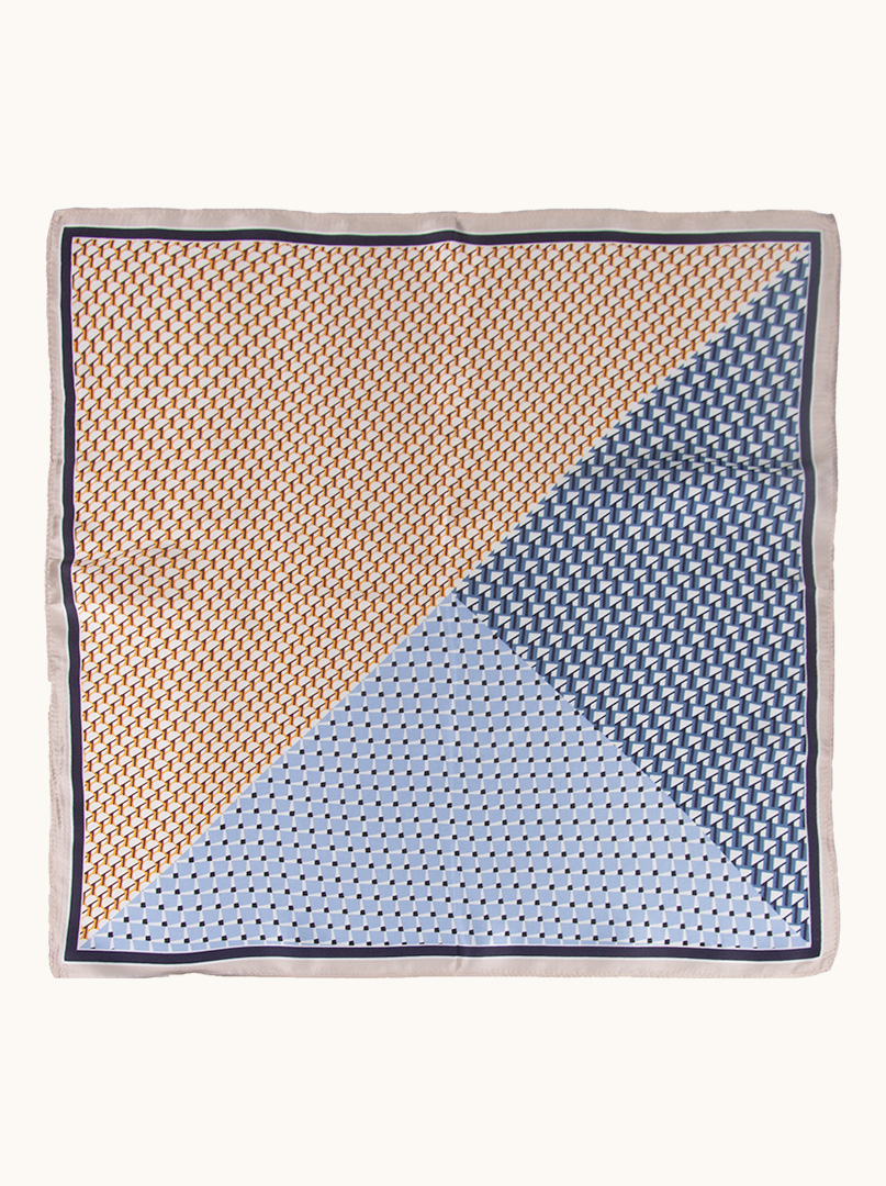 Silk geometric patterned gavroche 53x53 cm image 2
