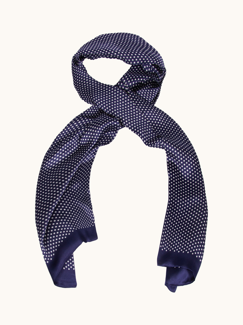 Exclusive men's dotted silk scarf 25 cm x 160 cm image 1