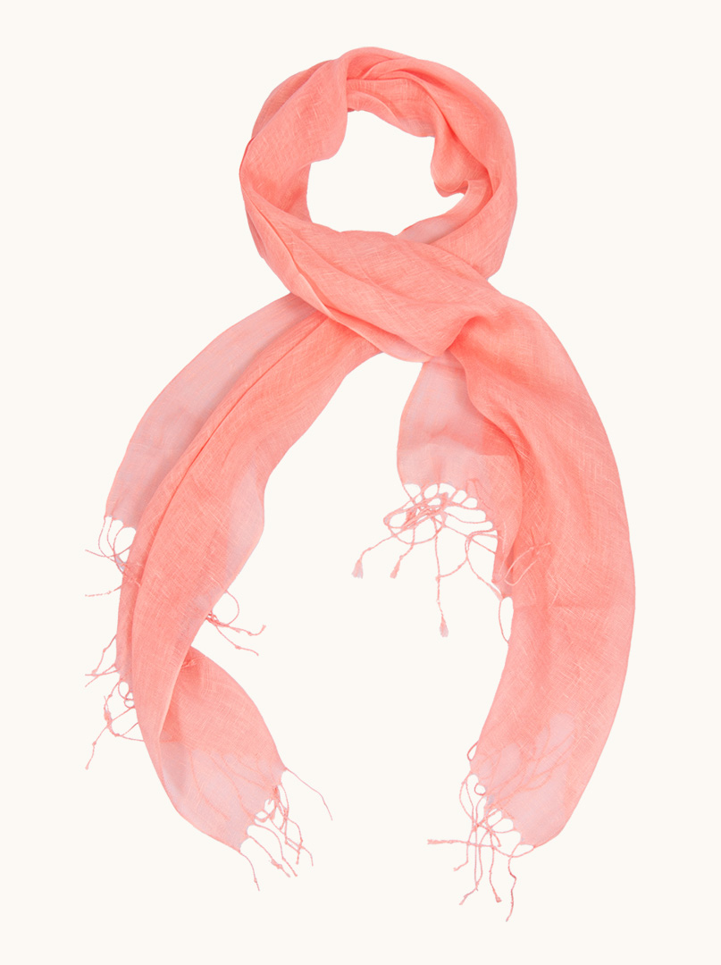 Scarf 100% linen in pink 65 x 200cm image 2