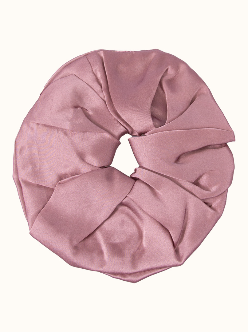 Gumka jedwabna typu scrunchie różowa - Allora zdjęcie 1