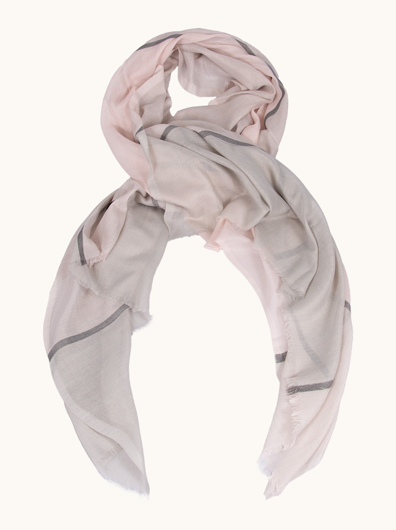 Light gray and pink scarf 100 cm x 200 cm image 1